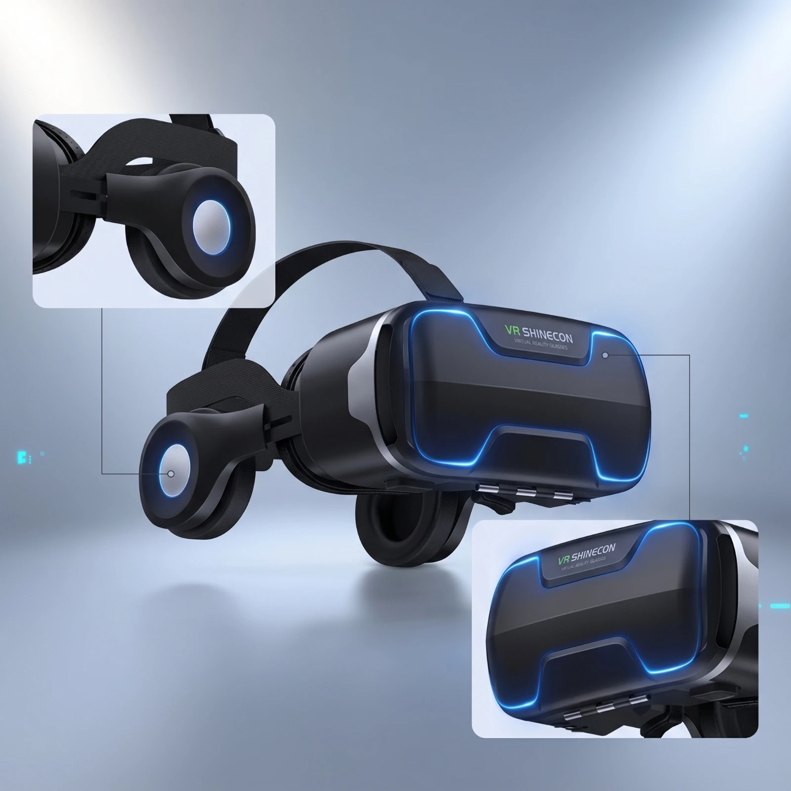 Фото Гарнитура для иммерсивной реальности, VR-очки, имитирующие реальность, удобные для геймеров и игр №3