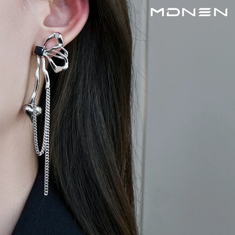 

2023 new butterfly diamond love tassel earrings for women's niche design sense as a gift for girlfriend