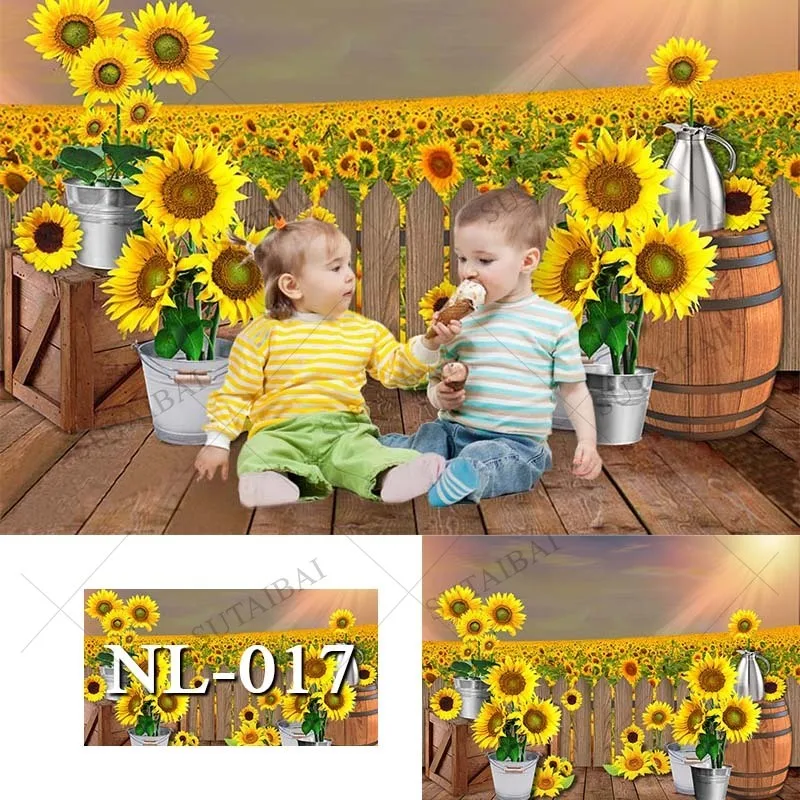 

Фоны для фотосъемки с изображением подсолнухов, весенний пейзаж, украшение для детского дня рождения и вечевечерние НКИ, баннер для новорож...