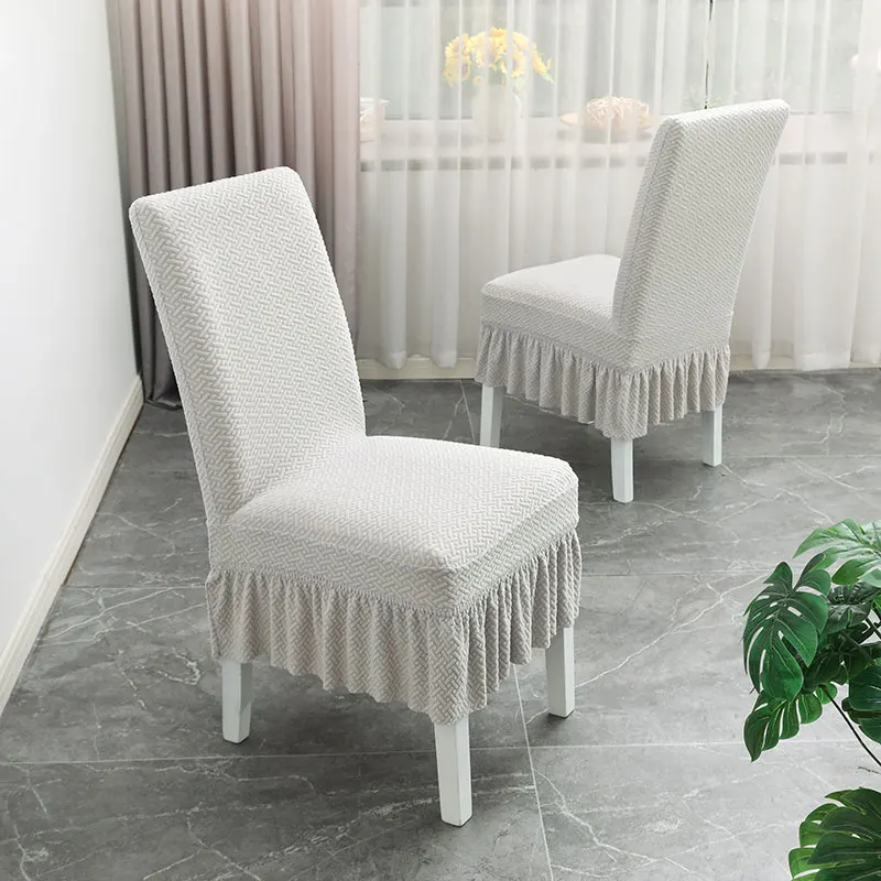 

High Elasticity Cheap Jacquard Dining Room Chair Cover Spandex Elastic Stretch Slipcover For Kitchen Hotel Banquet Living Room