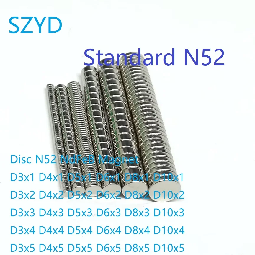 100 шт./лот диск N52 магнит NdFeB 3*1 4*1 5*3 6*2 6*3 8*3 10*3 сильные стандартные круглые
