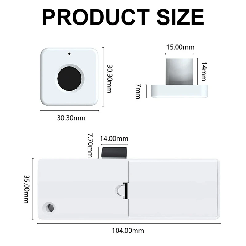 Биометрический замок с отпечатками пальцев белый противоугонный умный для ящика