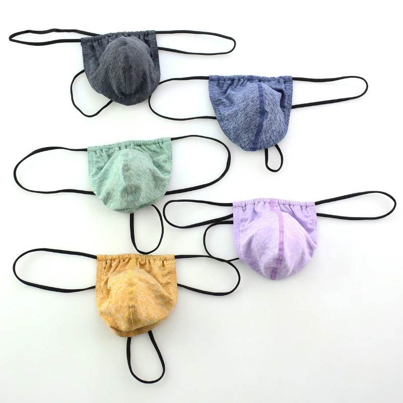 

AIIOU 5PCS/Lot Men Underwear Thongs and G Strings Sexy Gay Jockstraps Strap Tangas Hombre Sexy G String Penis Pouch Underwear