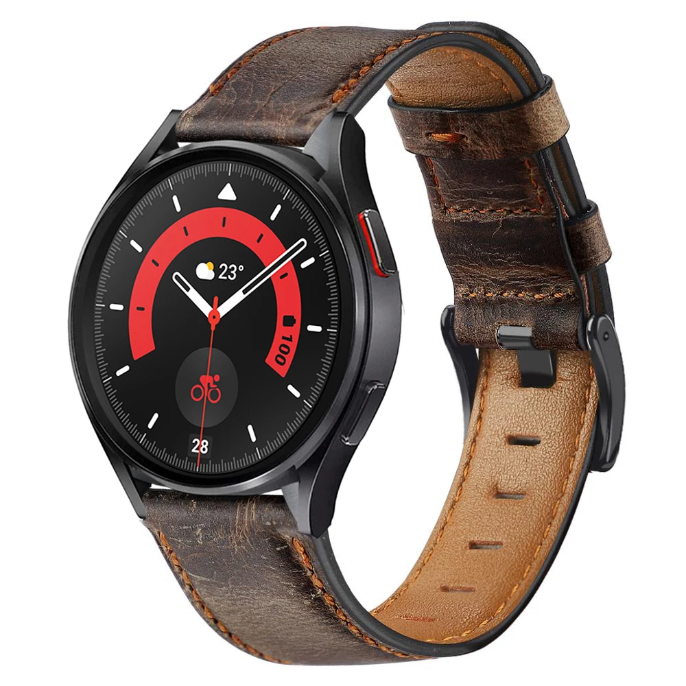 

Genuine Leather band for Samsung Galaxy watch 4/5/pro/classic/Active 2 46mm/40mm/44mm 20mm 22mm