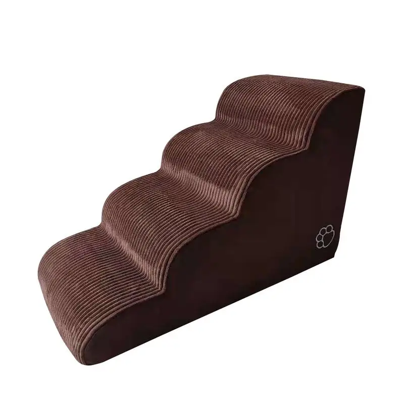 

Dog Stairs 4 Tiers High Density Foam Pet Stairs For Couch Household Resilient Cat Stairs For Training Indoor Removable Ladder