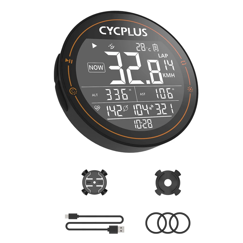 

Беспроводной велокомпьютер CYCPLUS, GPS Спидометр, BT ANT +, велокомпьютер, водонепроницаемый с датчиком частоты вращения педалей, пульсометр