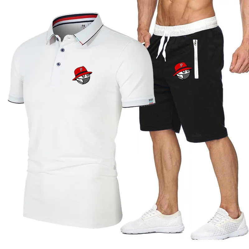 

Golf Apparel Men's Comfortable Breathable Quick Dry Shorts Suit Summer Fashion Suit Men's Elastic Waist Pants 2 Piece Set