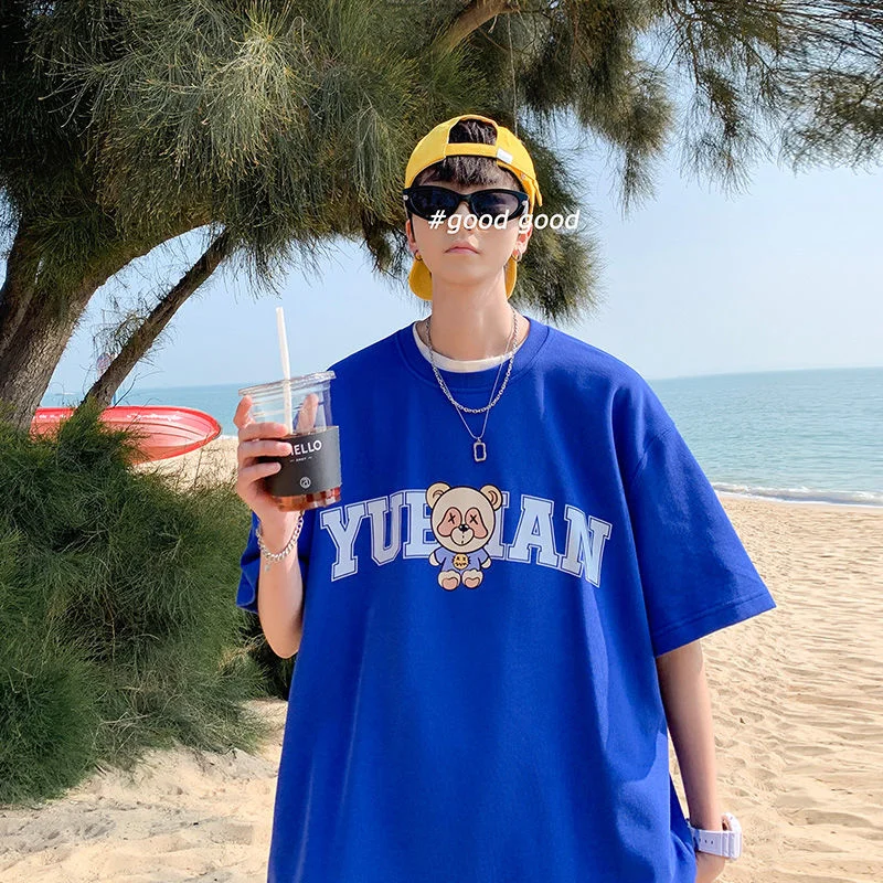 

Privathinker, топы с рисунком медведя, уличная одежда, мужские повседневные футболки с коротким рукавом для мальчиков, корейский стиль, большие ра...