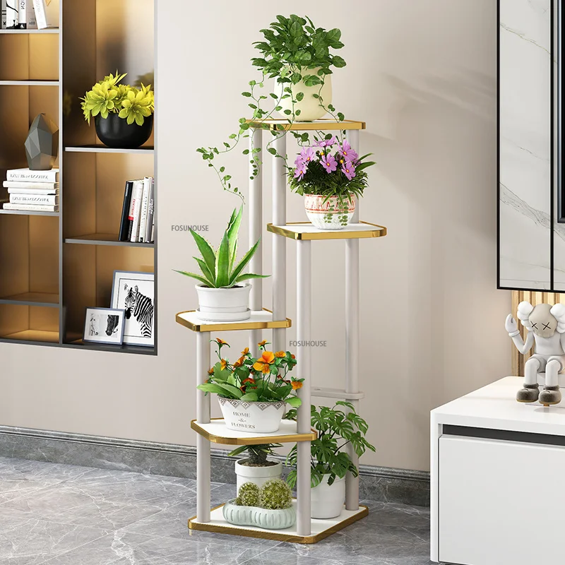 

Роскошная стойка для растений в скандинавском стиле, напольная стойка для гостиной, комнатных цветов, балкона, многоуровневые полки для растений, подставки для горшков