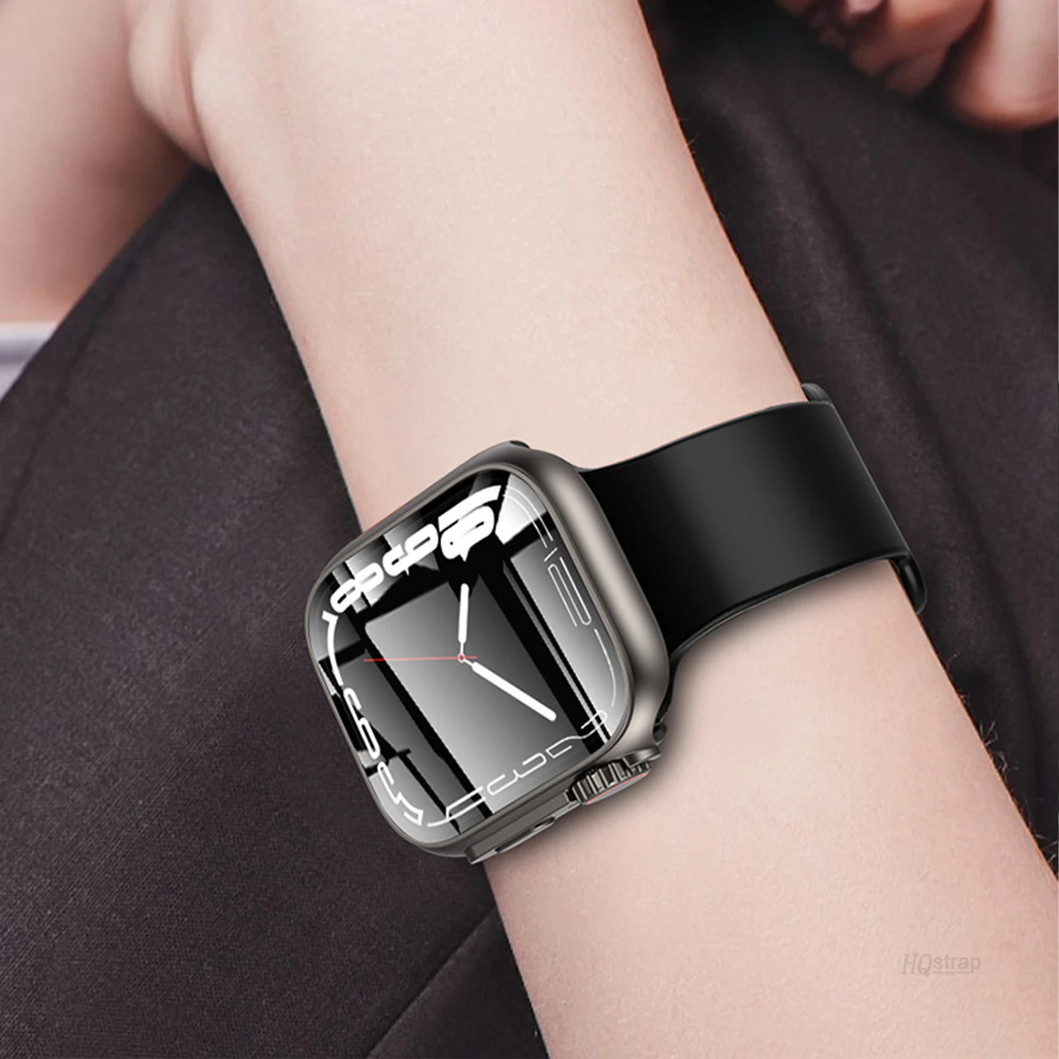 Screen Protector Cover for Apple Watch Case 45mm 44mm Series 8 7 PC Watch Cases+Tempered Glass Change To Ultra Style Accessories