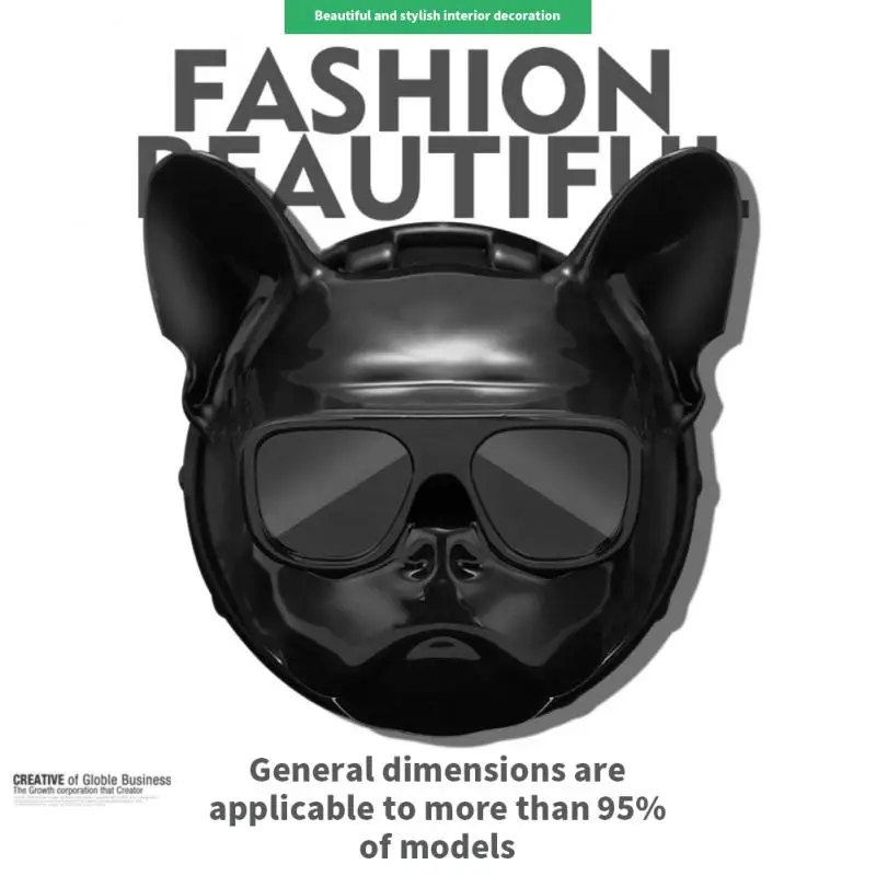 

New Car Interior Engine Ignition Start Stop Push Button Switch Button Cover French Bulldog Cartoon Trim 3D Interior Accessories