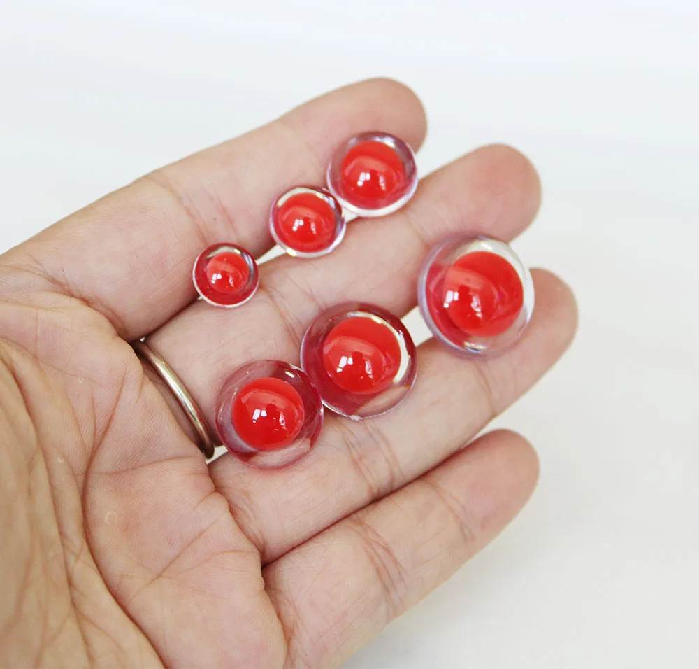 

20pcs 10mm 12mm 14mm 16mm 18mm 20mm 24mm round clear red pupil Pokemon safety eyes with washer size option