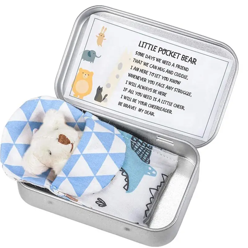 

Little Pocket Bear Tin Peaceful Mini Teddy In A Tin Worry Doll For Anti-various Discomforts Birthday For Children