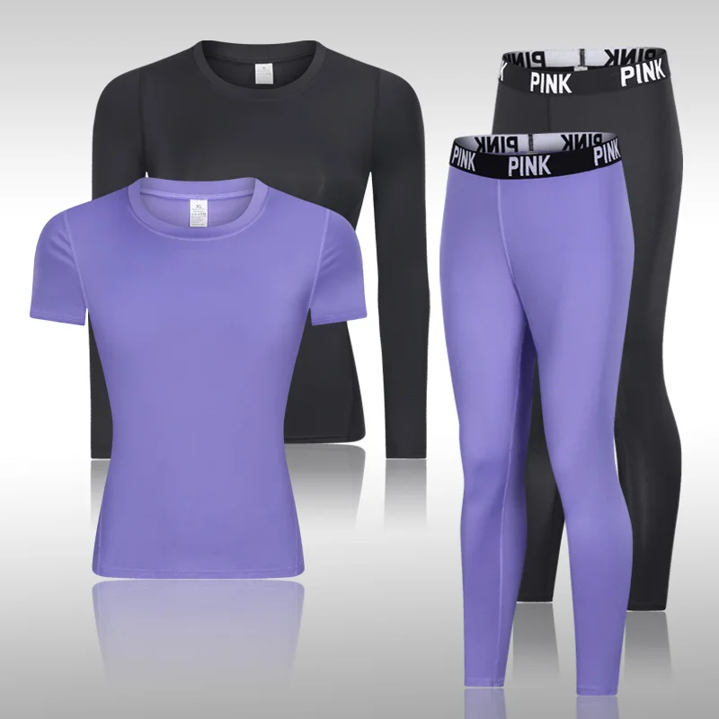 

New Women's Sportswear For Yoga Sets Jogging Clothes Gym Workout Fitness Training Sports T-Shirts Running Pants Leggings Suit