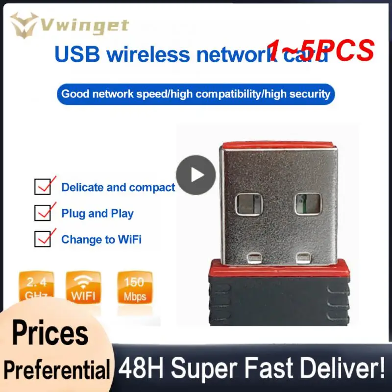 

1~5PCS 150Mbps Mini USB Wireless Wifi Adapter Wi fi Network LAN Card 802.11b/g/n RTL8188 Adaptor Network Card for PC Desktop