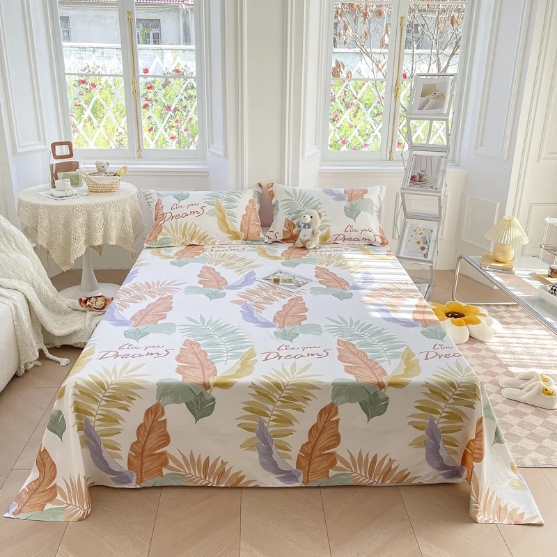 

Flat Sheet Cotton Bed Sheet Queen King Size Sheet Printed Bedspread