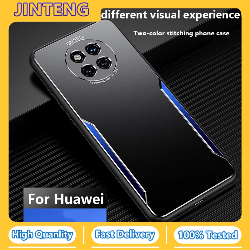 

Metal Phone Case For Huawei P30 40 P50Pro Max 20Pro Mate 20 30 40 10 9Pro Nova 8 7Pro 6SE Silicone Soft Edge on Metal Back Cover