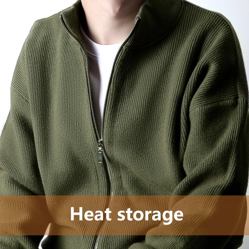 Осень/зима мужской вязаный свитер с полуводолазкой мужское пальто