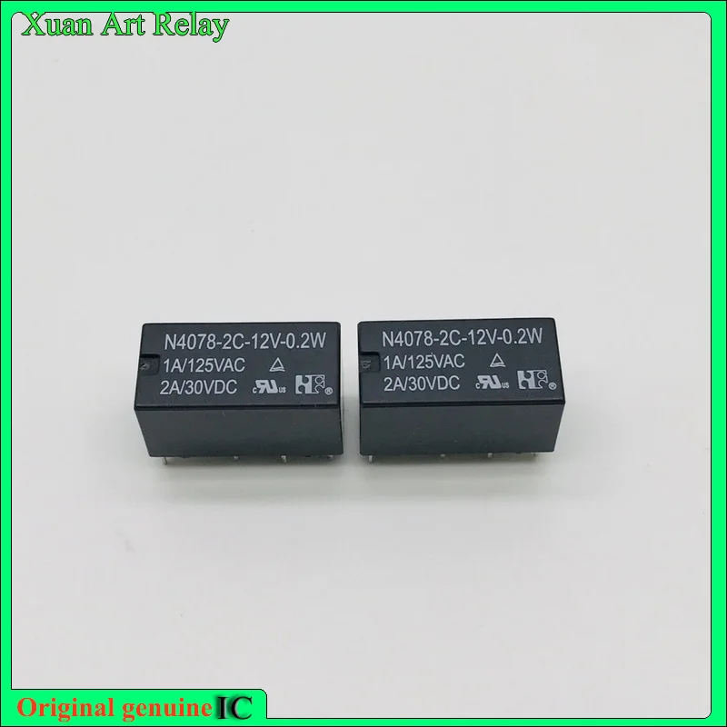 Оригинальное реле 10 шт./лот, 100% оригинальное реле: N4078-2C-12V-0.2W 12 В постоянного тока, совершенно новое РЕЛЕ 8 контактов 1A125VAC