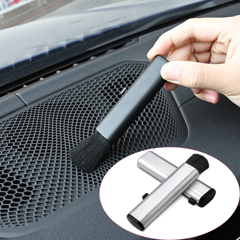 

Car Retractable Cleaning Brush Air Conditioner Computer Cleaning Brush Telescopic Keyboard Plastic Handle Wool Small Brush