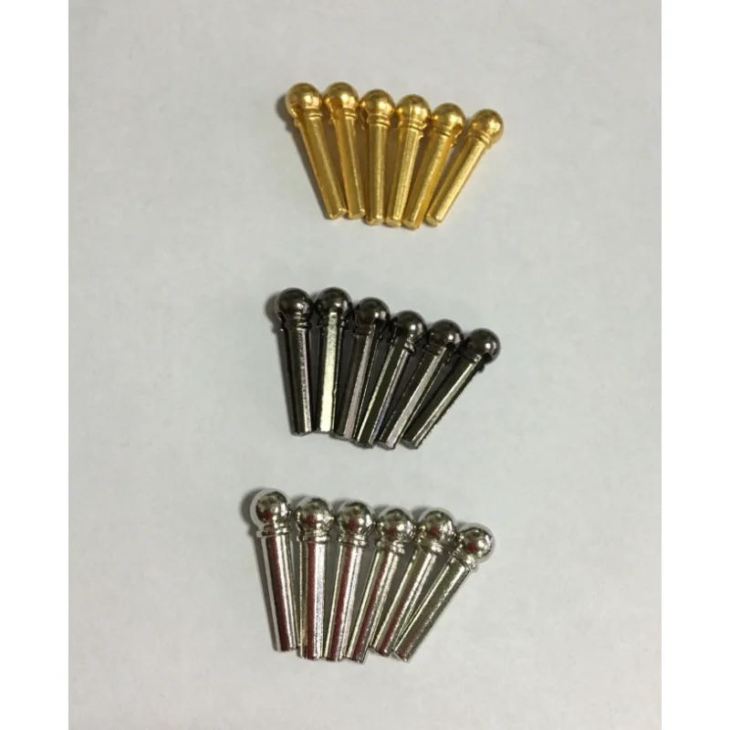 

6 Pieces/lot Guitar Strings Nail Metal Acoustic Guitar Bridge Pins Brass Guitar Strings Fixed Cone String Pins String nut Nails