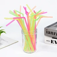100pcslot colorful disposable plastic curved drinking straws wedding party bar drink accessories birthday reusable straws