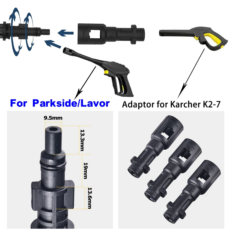 Щетка для мойки автомобиля Parkside/ karcher Accessories/Lavor/Легкая очистка пистолет высокого