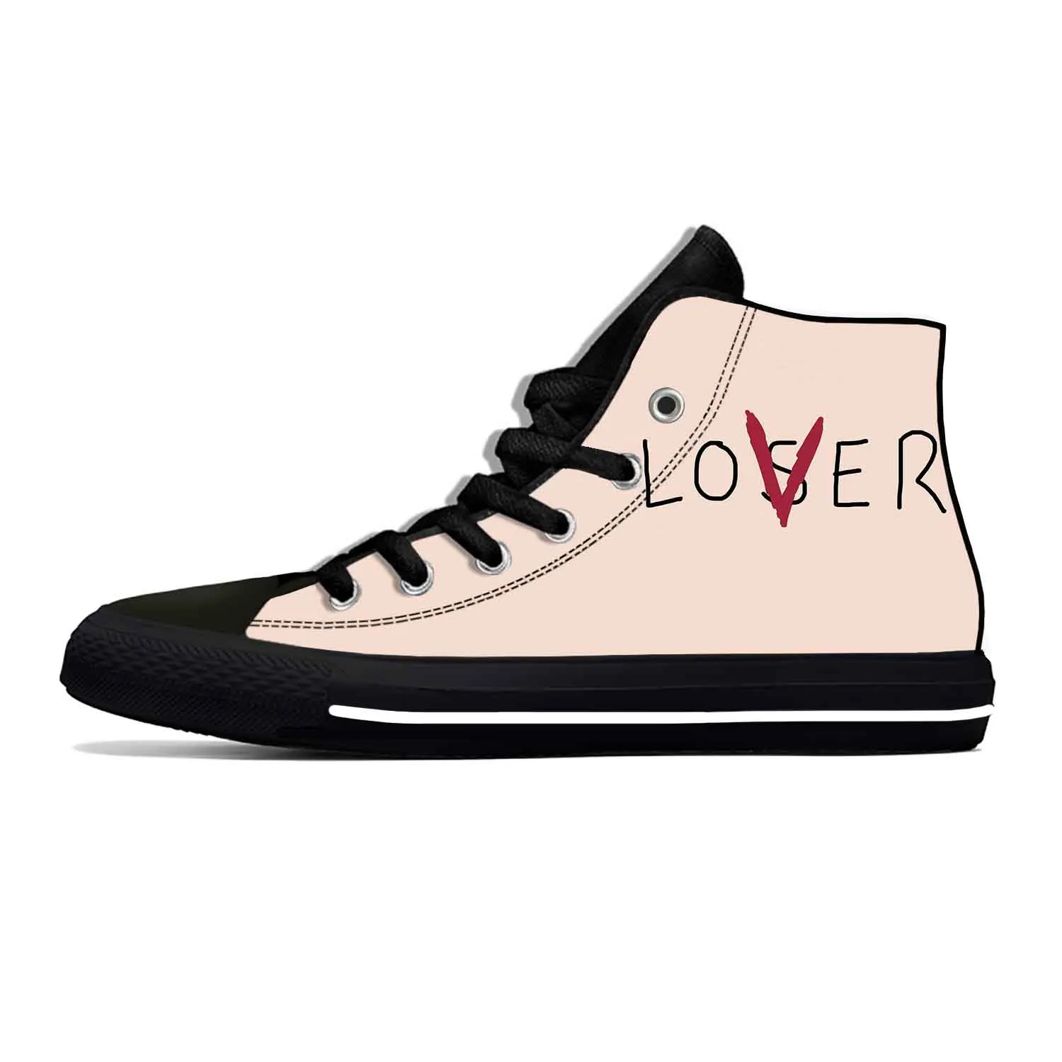 Anime Cartoon Manga Comic Lover Loser Joker Clown Casual Cloth Shoes High Top Lightweight Breathable 3D Print Men Women Sneakers