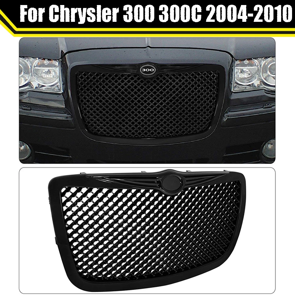 Front Trim Mesh Cover Bumper Grill Upper Racing Grills Radiator Grille For Chrysler 300 300C 2004-2010 Car Modification Parts
