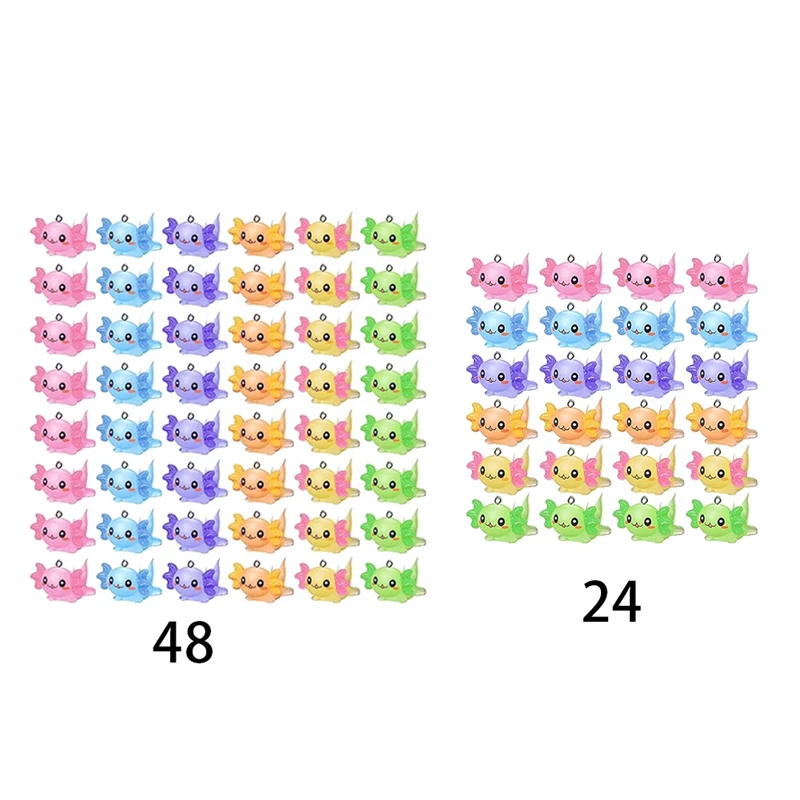 24 шт. подвески в виде животных аксолотль смоляные для изготовления ювелирных