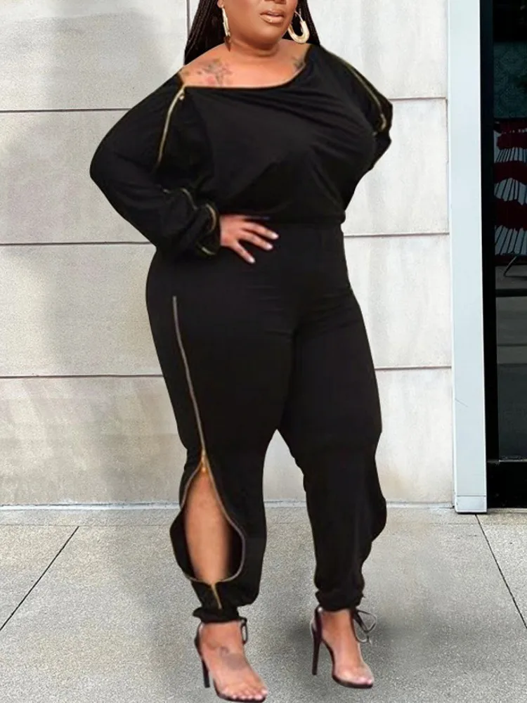 

Женский однотонный комбинезон с открытыми плечами, на молнии