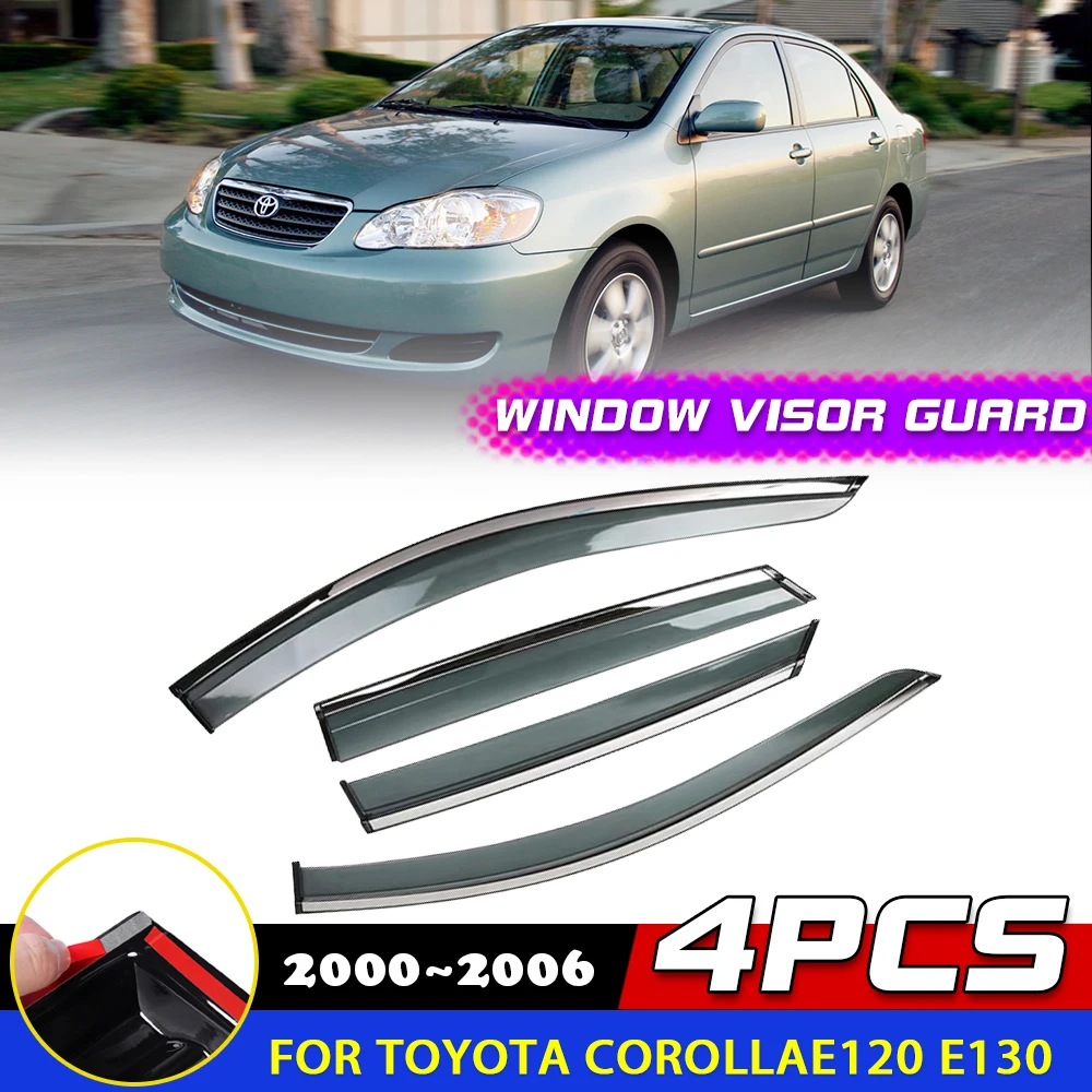 Araba Windows Visor Toyota Corolla Sedan E120 E130 2000 ~ 2006 2003 2004 2005 saptırıcı muhafızları tenteler güneş yağmur kaş aksesuarları 2001 2002