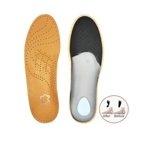 1 pair leather orthopedic insole for shoes flat feet arch support shoes sole insoles men women shoes pads outdoor sports parts