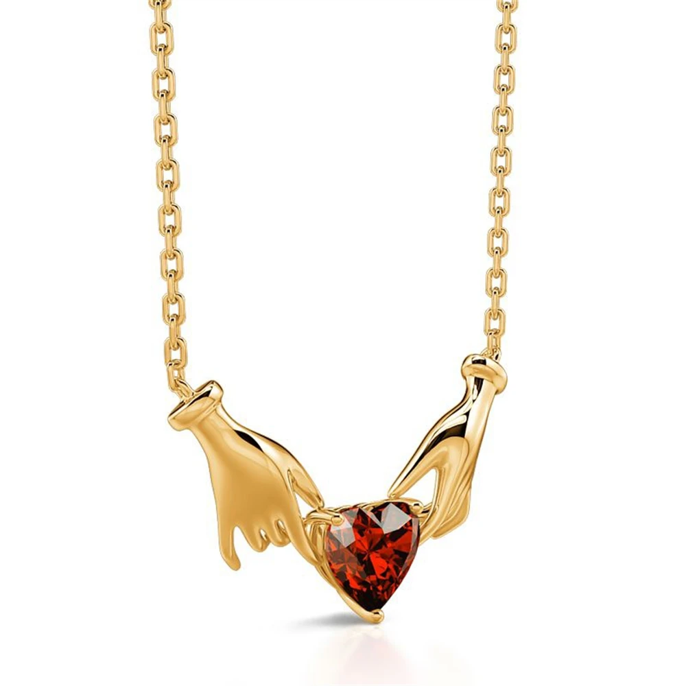 Ожерелье для женщин изысканное женское ожерелье с красным хрустальным сердцем