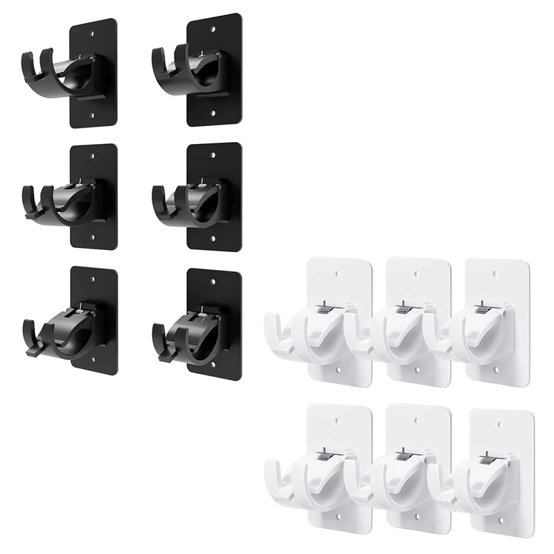 

6 шт. держатель кронштейна для карниза, универсальный самоклеящийся настенный держатель для карниза, крючки для карниза для ванной комнаты