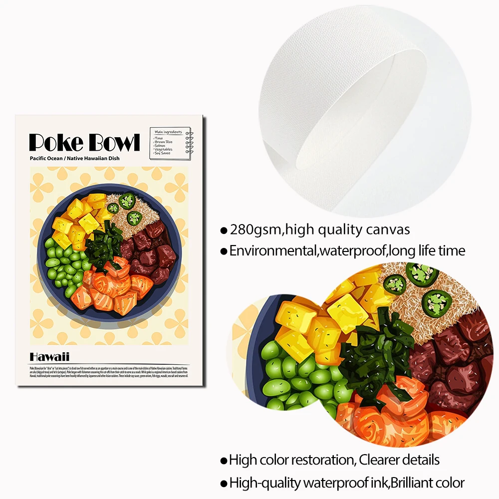 Японская кухня блюдо лапши супа Азия еды художественный постер для выставки