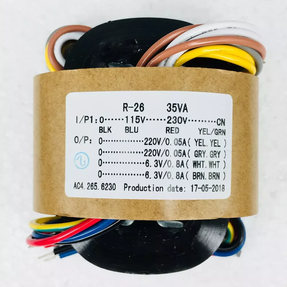 

Transformador De Corrente 115-230V Audio Transformer R Type 35W 220V × 2 + 6.3V × 2 R Cattle power transformer Fore tube preamp