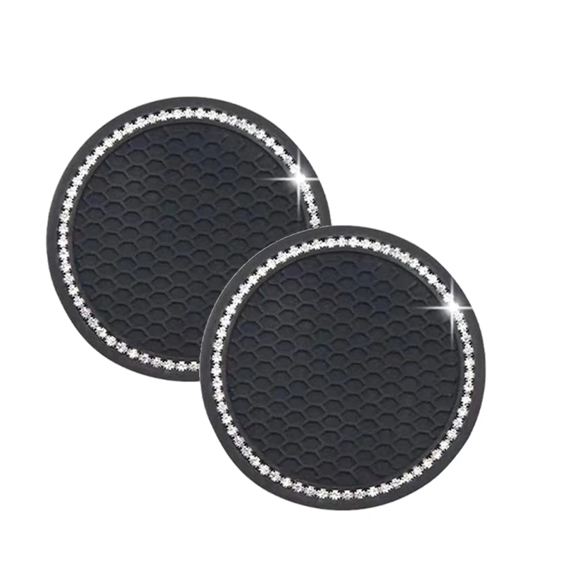 

Car Non-slip Water Cup Pad Diamond Rhinestone Bling Decoration Auto Interior Cup Bottle Anti-skid Rubber Mat Car Accessories