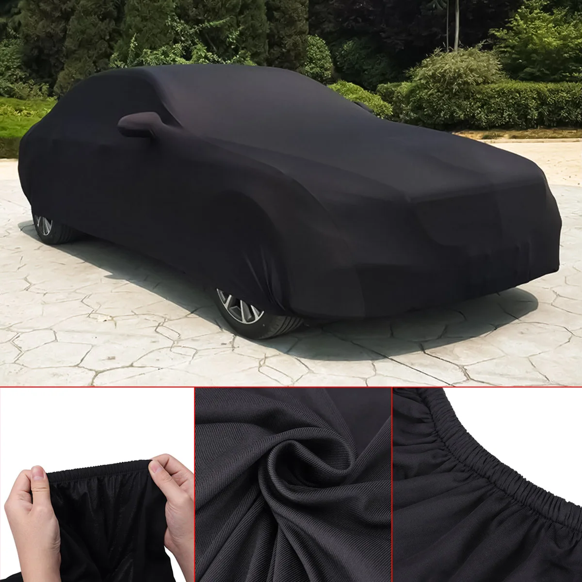 

Universal Stretch Full Car Cover UV-resistant Windproof Dust-proof Auto Case Cover Protection For Ford Mustang Models 2010-2021
