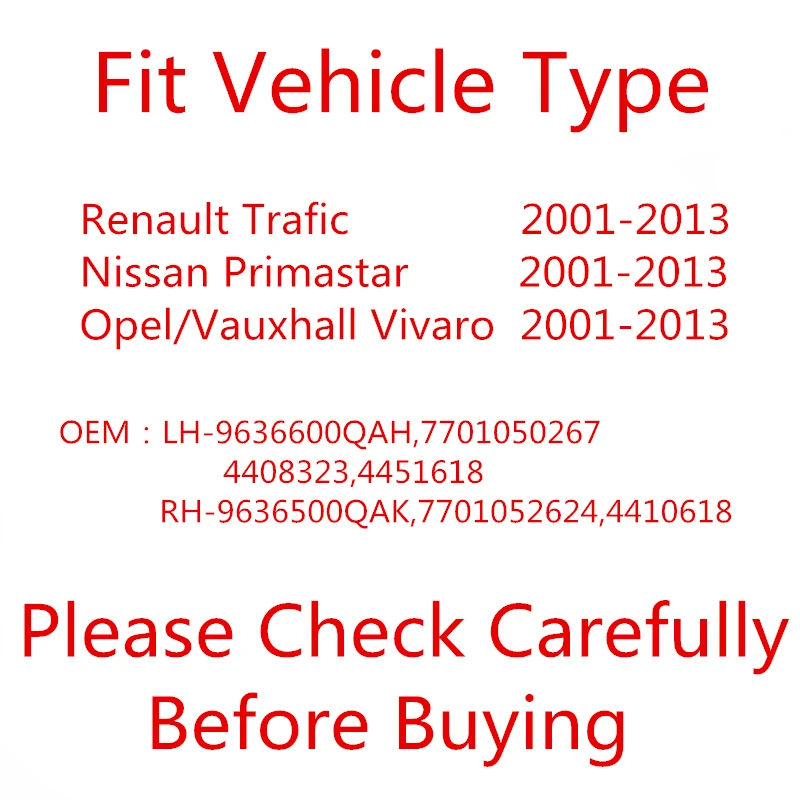 Фото Зеркальный элемент бокового зеркала для Renault Trafic 2001-2013, Nissan Primastar 2001-2013, Opel/Vauxhall Vivaro 2001-2013, HD-линза зеркала заднего вида №4