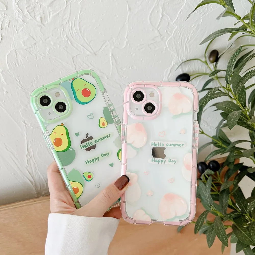 

Peaches and Avocados Pattern Noctilucent Light Case for iPhone 13ProMax 13 11ProMax 11 12Pro 12 XS X XR XSMAX 7 8Plus Soft Shell