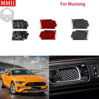 mmii real carbon fiber door bowls handle panel decoration cover trim sticker for ford mustang 2015 2022 car styling accessories