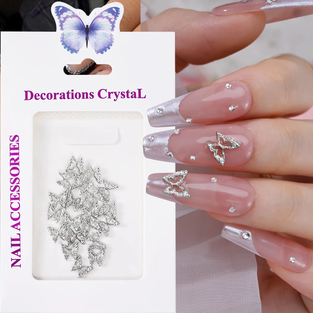 3D Hollow Butterfly sztuczne wisiorki 20 sztuk zestaw złoty/srebrny kolor w kształcie diamentu metalowe akcesoria jubilerskie...