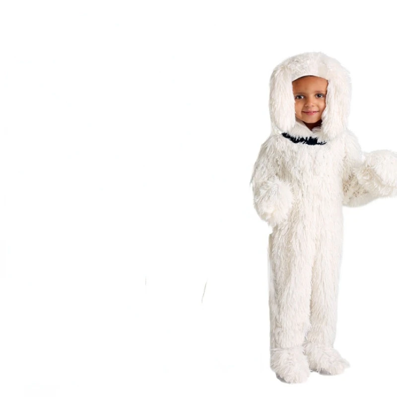 Рождественский костюм для косплея с изображением белой собаки колли пуделя