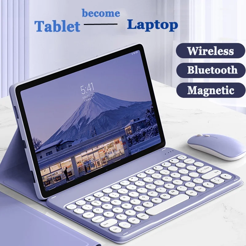 

Клавиатура с бесплатной мышью и магнитной клавиатурой для Lenovo Tab M10 5G 2023 10,6 дюймов TB360ZU 360XU 10,6 "Bluetooth-клавиатура и чехол для мыши