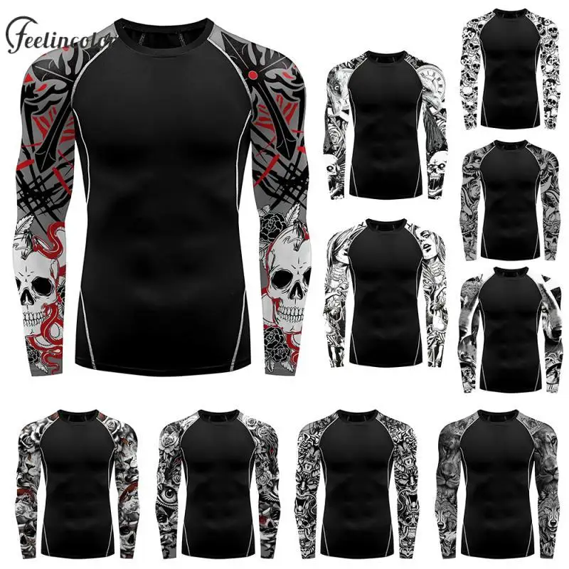 Футболка мужская компрессионная с распятием эластичная майка круглым вырезом