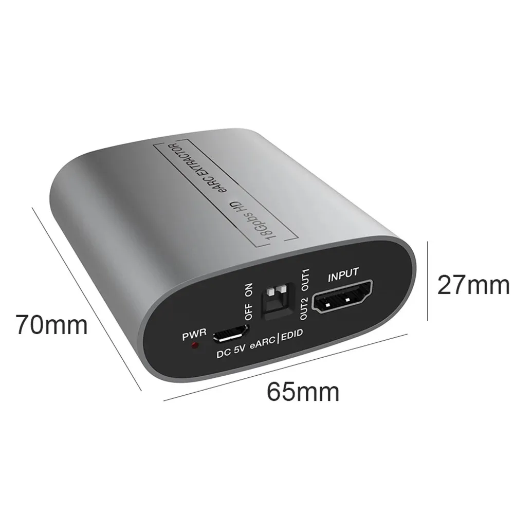4K Audio Extractor HDMI-compatible Splitter 18Gbps ARC eARC Adapter For Amplifier Soundbar Speaker