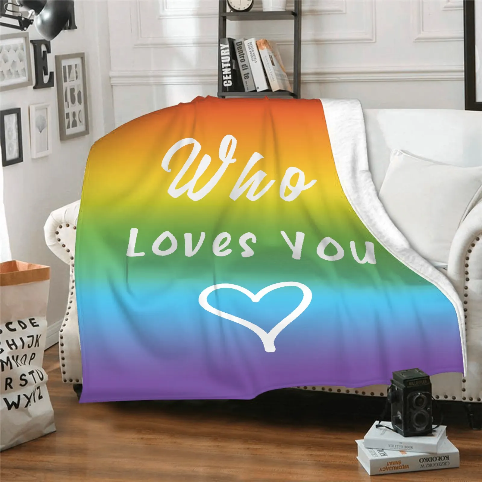 

Ultra Soft Blanket Rainbow Flannel Fleece Throw Blankets for Sofa Couch 80x60Inch Personalized Gift for Birthday Holiday