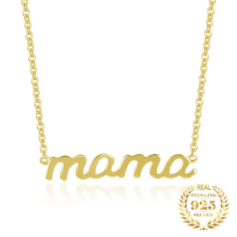 

Женское колье из серебра 925 пробы, с подвеской в виде надписи мама