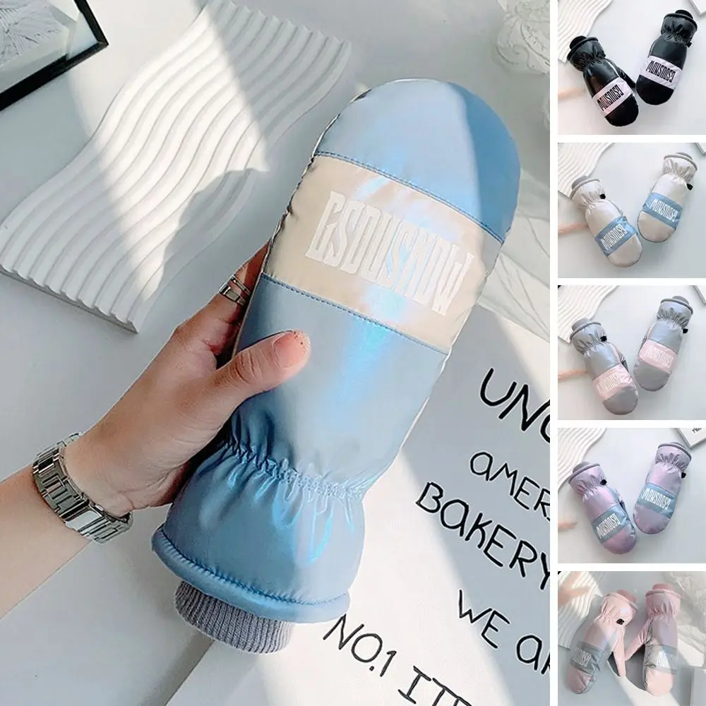 

Плотные теплые женские лыжные перчатки, зимние и осенние водонепроницаемые варежки для сенсорных экранов, противоскользящие ветрозащитные перчатки для верховой езды